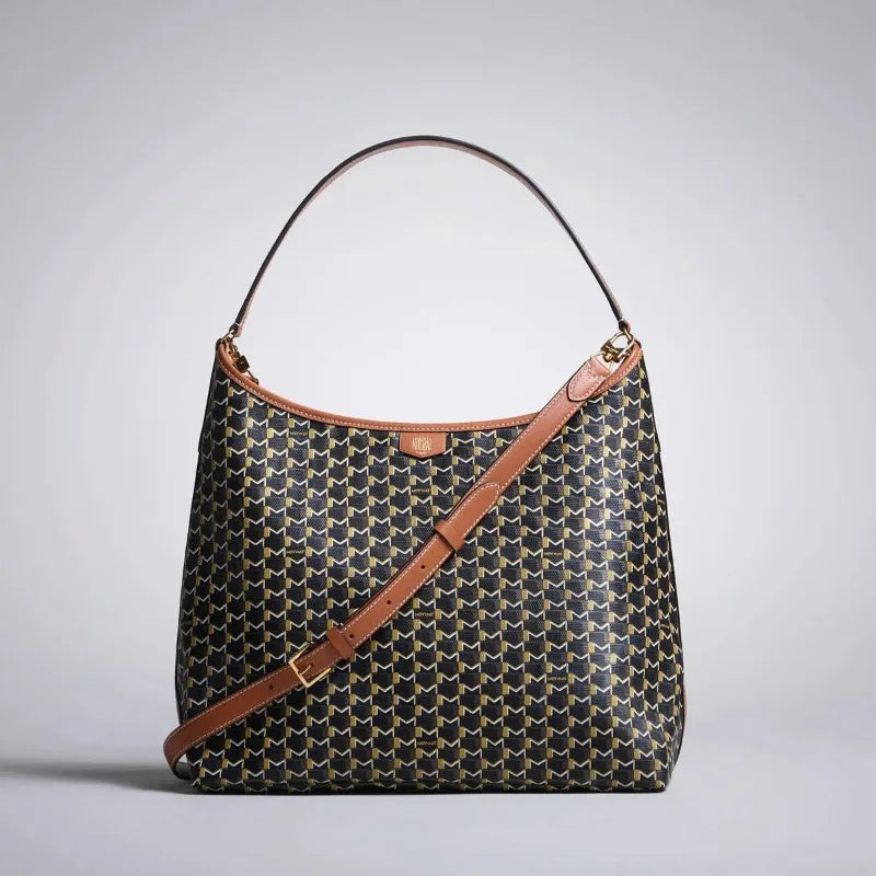 Sac hobo monogrammé en toile pour femme – CLEVI Paris
