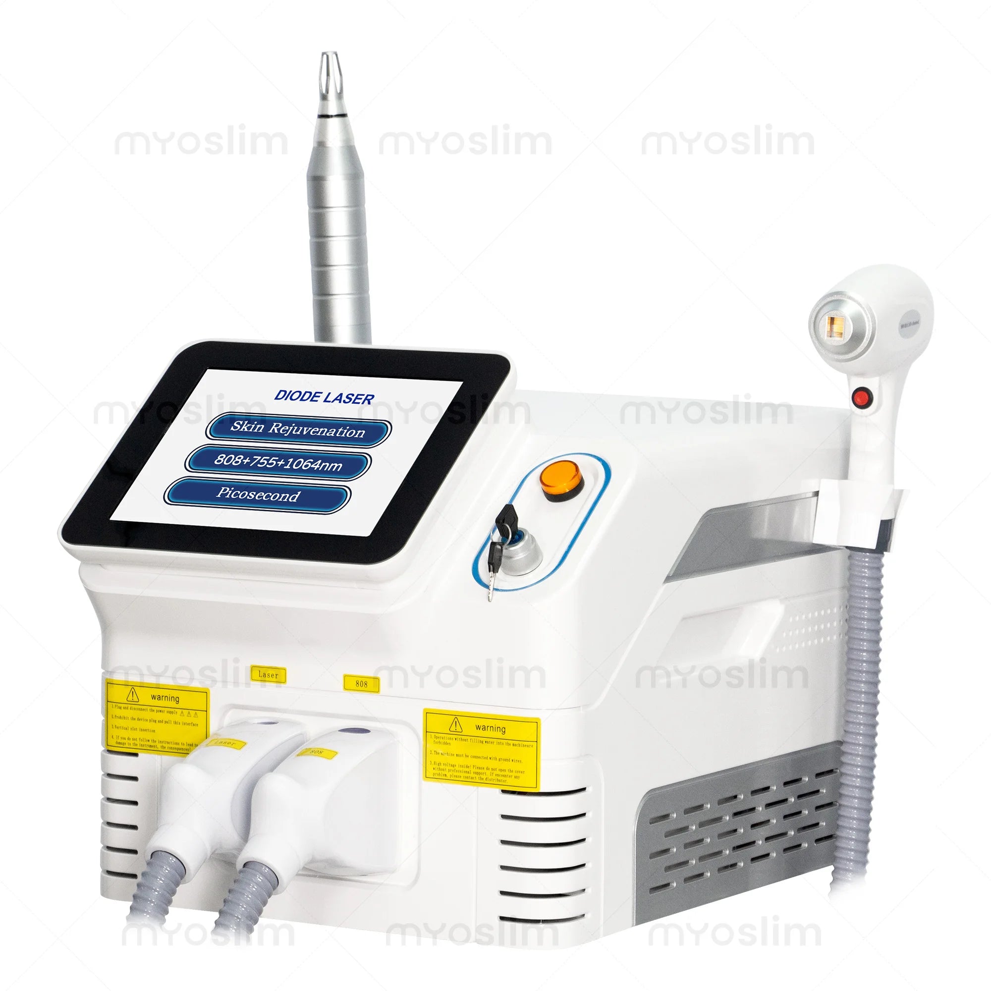 Machine 2-en-1 Épilation Laser Diode 755nm 808nm 1064nm & Picoseconde Tatouage Pigments – CLEVI Paris