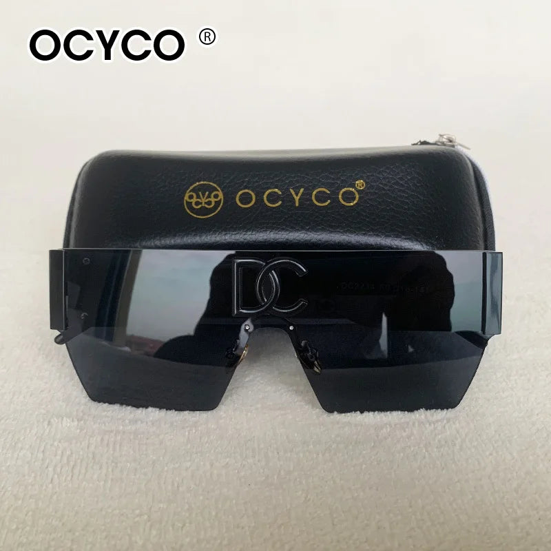 Lunettes de Soleil Oversize Sans Monture Vintage | UV400 Verres Dégradés Unisexe Tendance – CLEVI Paris