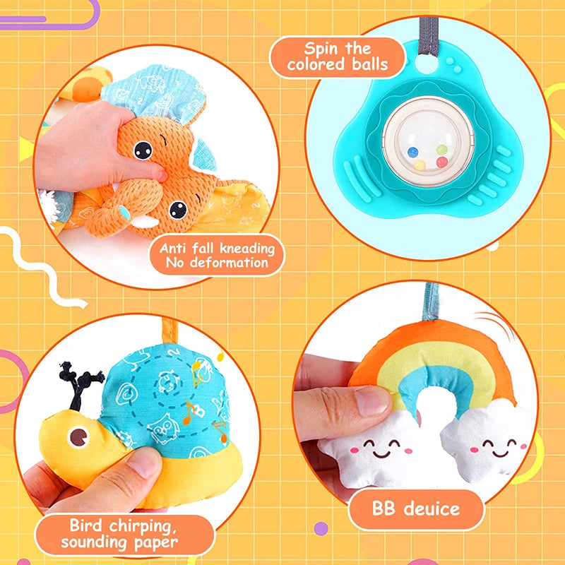 Jouet Sensoriel Bébé Spirale Peluche Animaux Musical Poussette Siège Auto QWZ – CLEVI Paris