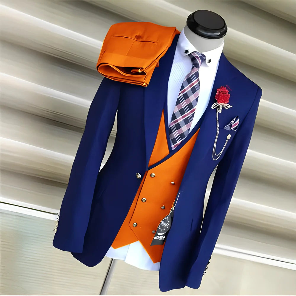 Costume Homme 3 Pièces Veste Pantalon Gilet Formel 12 Coloris Sur Mesure – CLEVI Paris