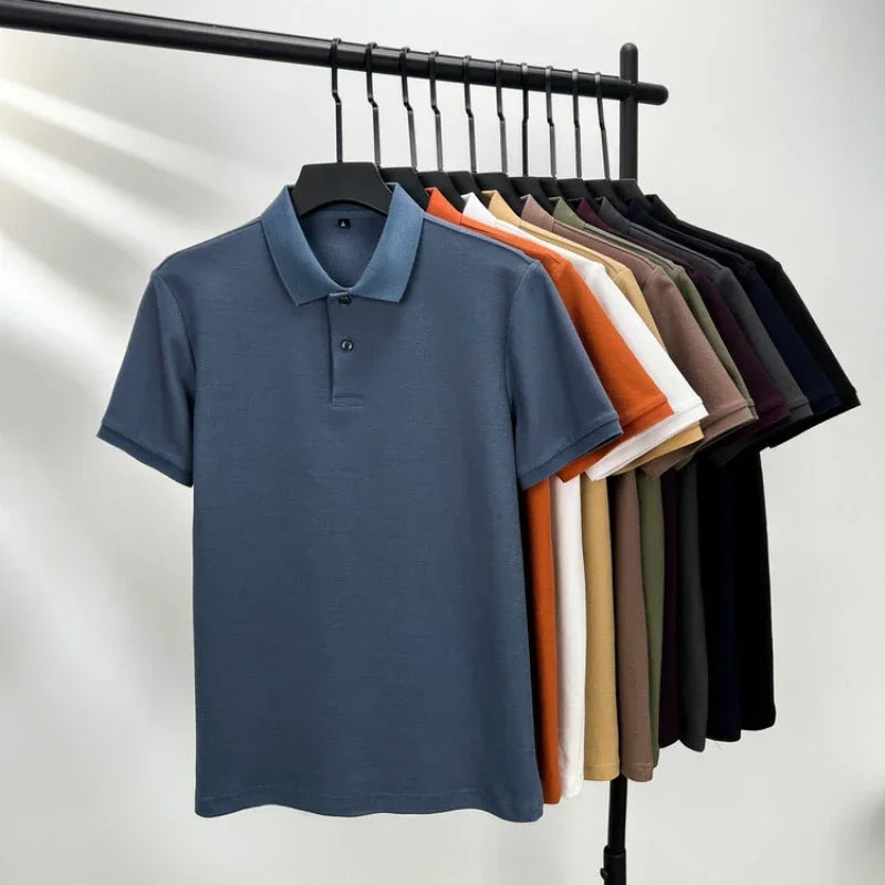 Polo Homme ELITEVESTA 100% Coton – 19 Coloris, Coupe Regular, Anti-Boulochage