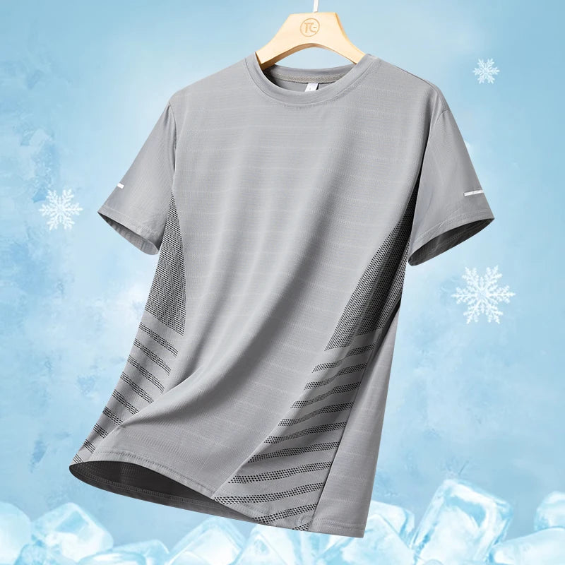 T-Shirt Running Homme Ice Silk Réfléchissant – Séchage Rapide & Respirant