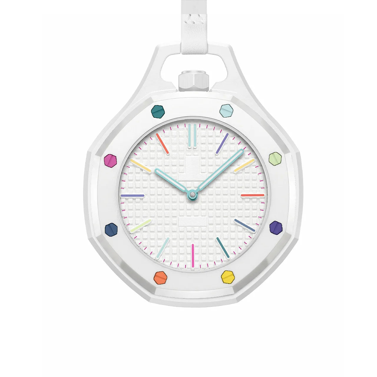 Montre Quartz Boîtier Octogonal Unisexe Bracelet Cuir Multicolore – CLEVI Paris