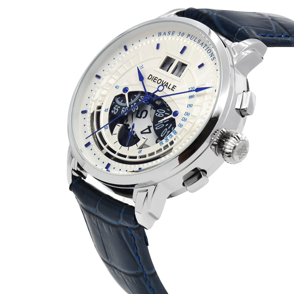 Montre Homme Gezfeel Chronographe Quartz Japonais Bracelet Cuir – CLEVI Paris