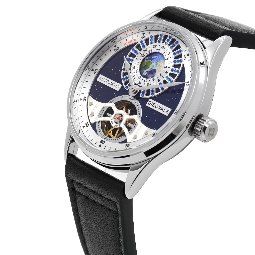 Gezfeel Montre Automatique Homme Squelette Cuir Véritable Étanche 41mm – CLEVI Paris