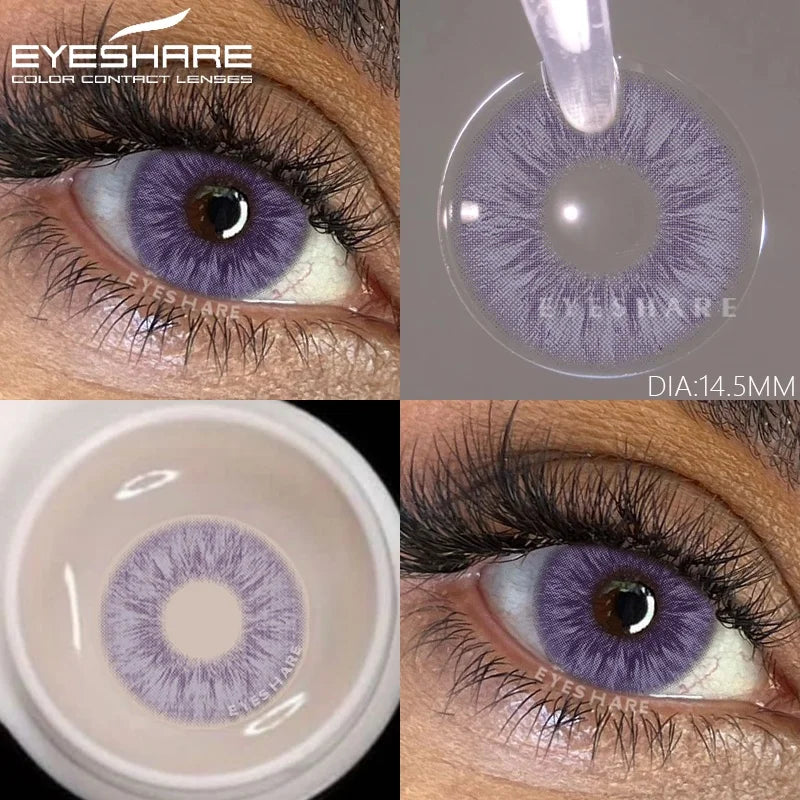 Lentilles de Contact Colorées EYESHARE – 15 Teintes, Port Annuel, Sans Correction