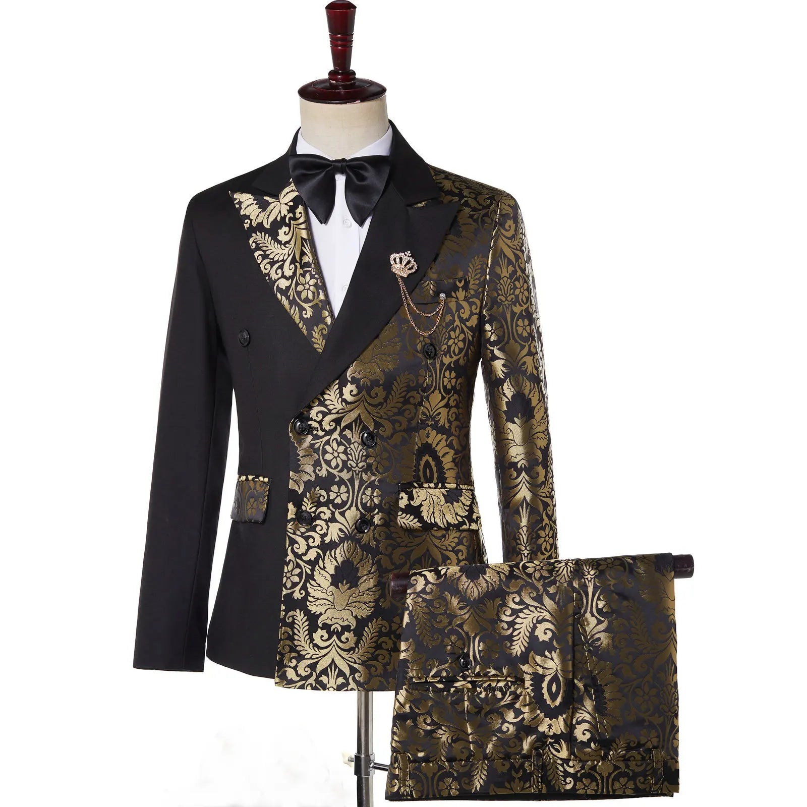Costume Homme 2 Pièces – Carreaux Blanc, Croisé Slim Fit Mariage & Business