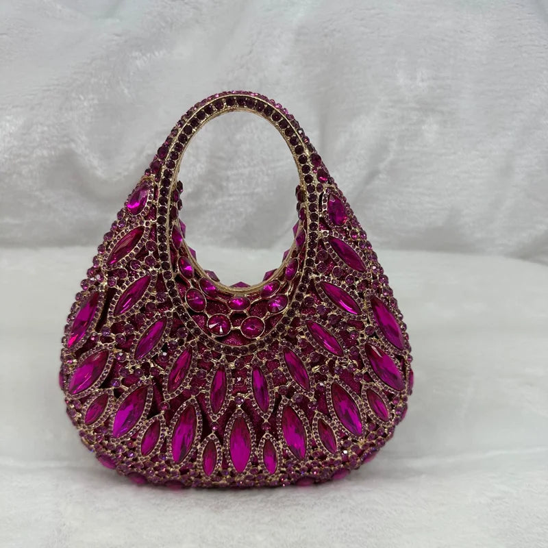Pochette Soirée Femme Minaudière Strass Cristal 9 Coloris Mariage Gala – CLEVI Paris