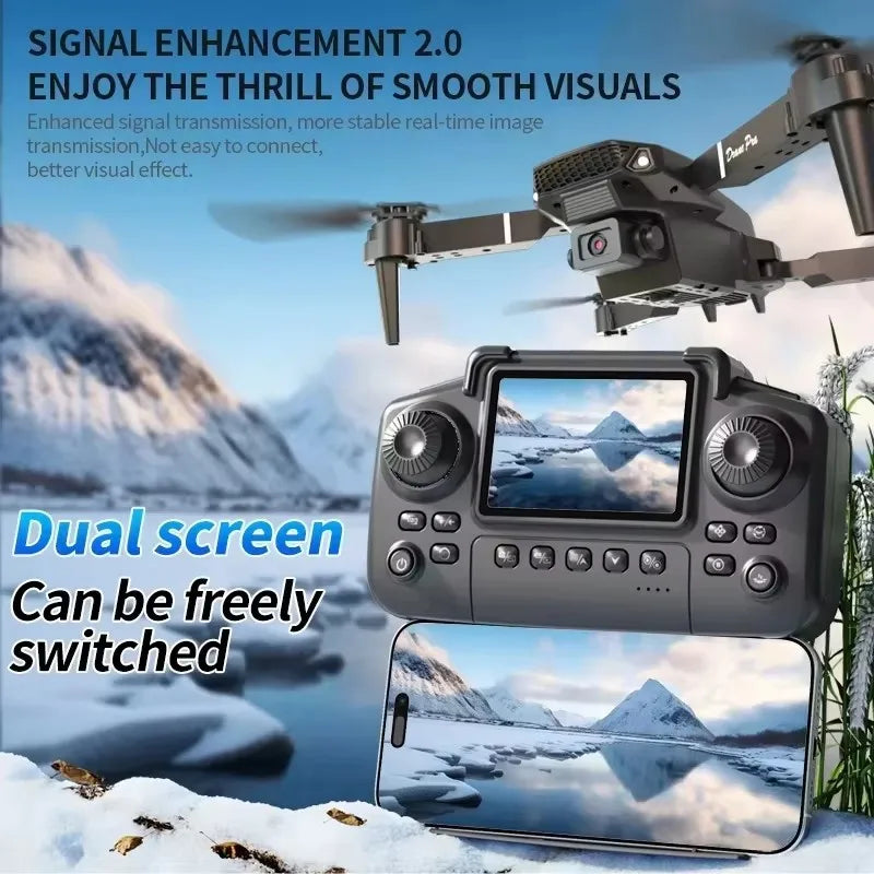 Drone E88 Pro Double Caméra 4K/8K – GPS, Écran Intégré, Pliable, 27 min de Vol – CLEVI Paris