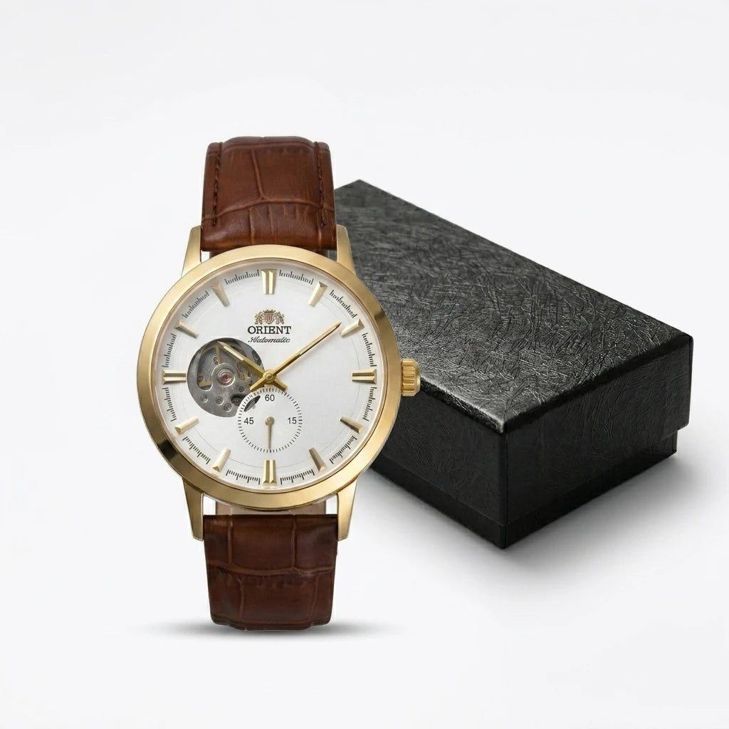 Montre Homme Automatique Squelette Petite Seconde Cuir Orient – CLEVI Paris