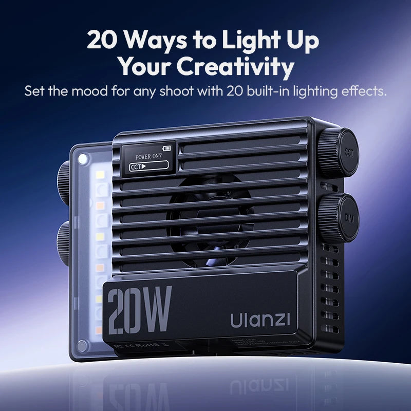Lampe vidéo RGB Ulanzi LE20 20 W – CLEVI Paris