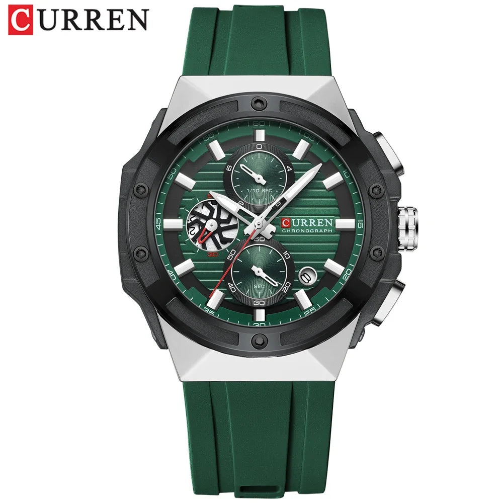 CURREN Montre Quartz Japonais Homme Sport Cadran Créatif Silicone Lumineux 45mm – CLEVI Paris
