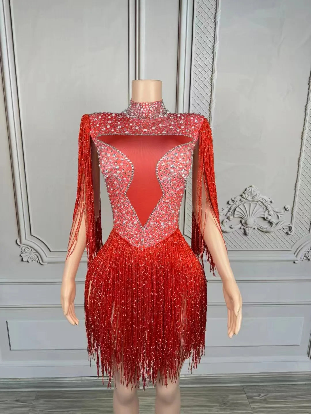 Costume de danse latine à franges femme – CLEVI Paris