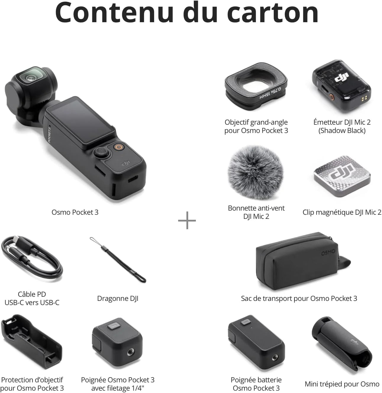 DJI Osmo Pocket 3 – Capteur 1", 4K/120fps, Stabilisation 3 Axes, Écran 2", Vlog & Voyage – CLEVI Paris