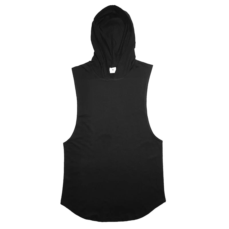 Débardeur à Capuche Homme – Coton | Sans Manches | Fitness & Running