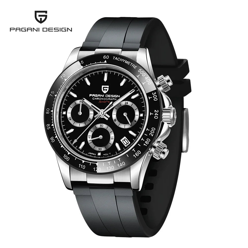PAGANI DESIGN PD-1664 Montre Homme Chronographe Quartz Cadran Météorite Verre Saphir 10 ATM Lumineux 7 Coloris – CLEVI Paris
