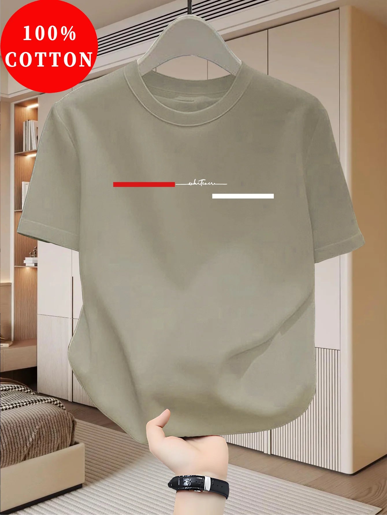 T-Shirt Homme 100% Coton Loose Col Rond Imprimé Lettres Style Américain 18 Coloris – CLEVI Paris