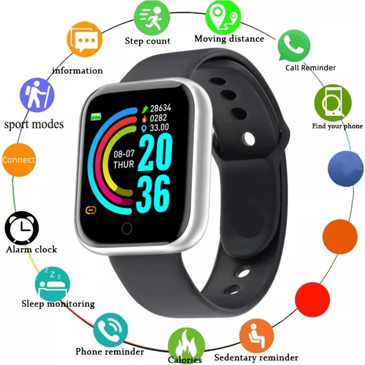 Smartwatch Connectée Y68 / 116Plus — CLEVI Paris