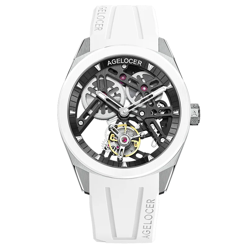 Montre Homme Flying Tourbillon Squelette Lunette Céramique 80h Agelocer Cal.A9001 Prix EID – CLEVI Paris