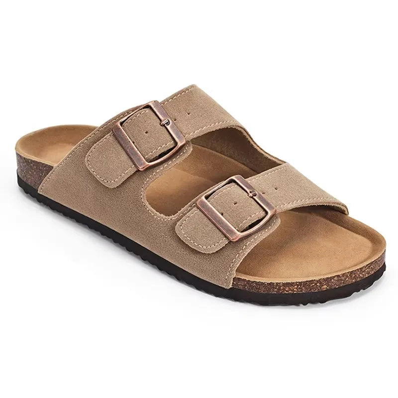 Mules Suède Boucle Métal Semelle Liège Soutien de Voûte | Mixte EU 36-46