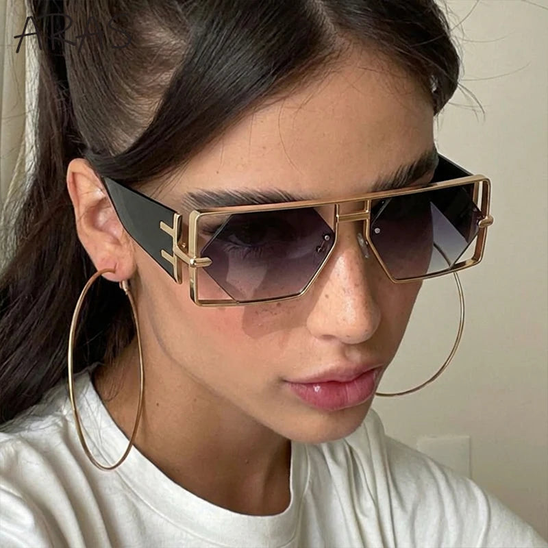 Lunettes de Soleil Steampunk Hexagonales Monture Alliage Creusée Dégradé UV400 Unisexe – CLEVI Paris