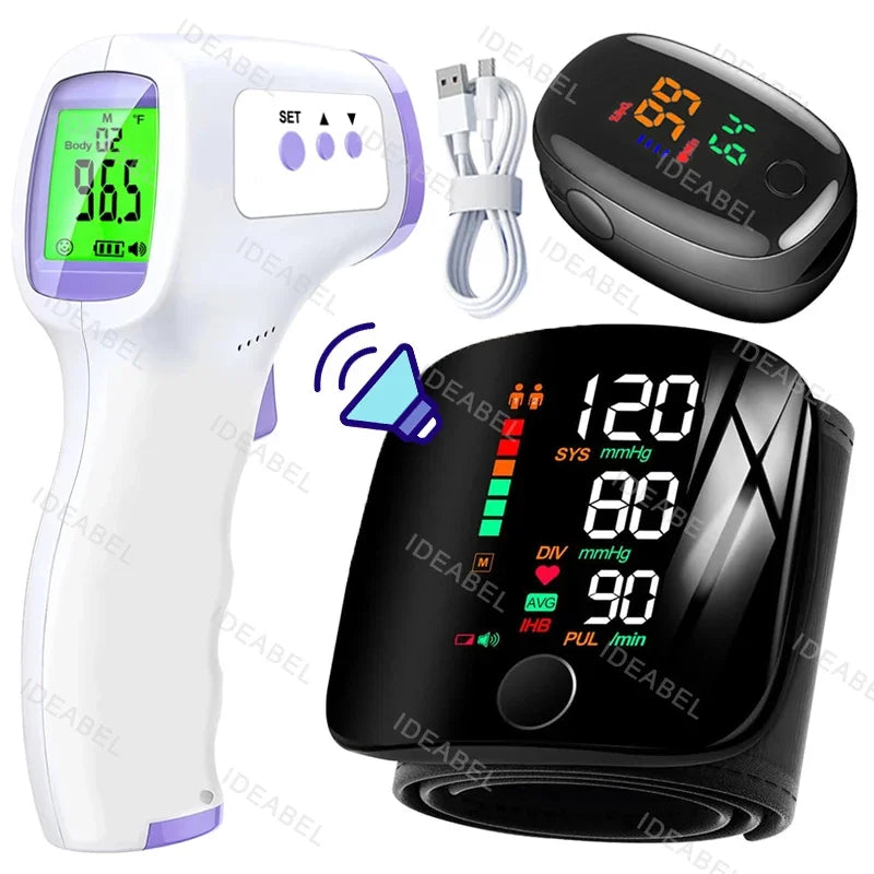 Tensiomètre Poignet LCD Rechargeable Vocal Auto 18 Designs – CLEVI Paris