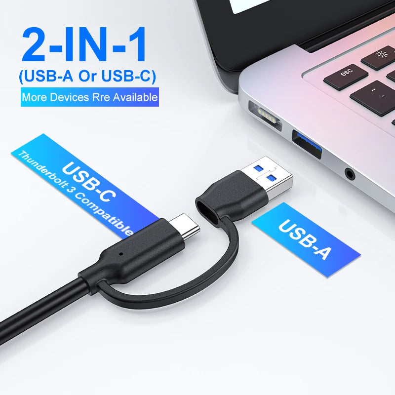 Hub USB-C 7 Ports 10Gbps RSHTECH Alimenté Interrupteurs Tactiles – CLEVI Paris