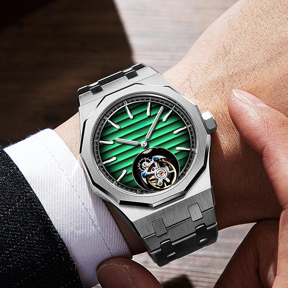 Montre Mécanique Tourbillon Volant RAYMONDOYA R8057 Squelette Saphir – CLEVI Paris