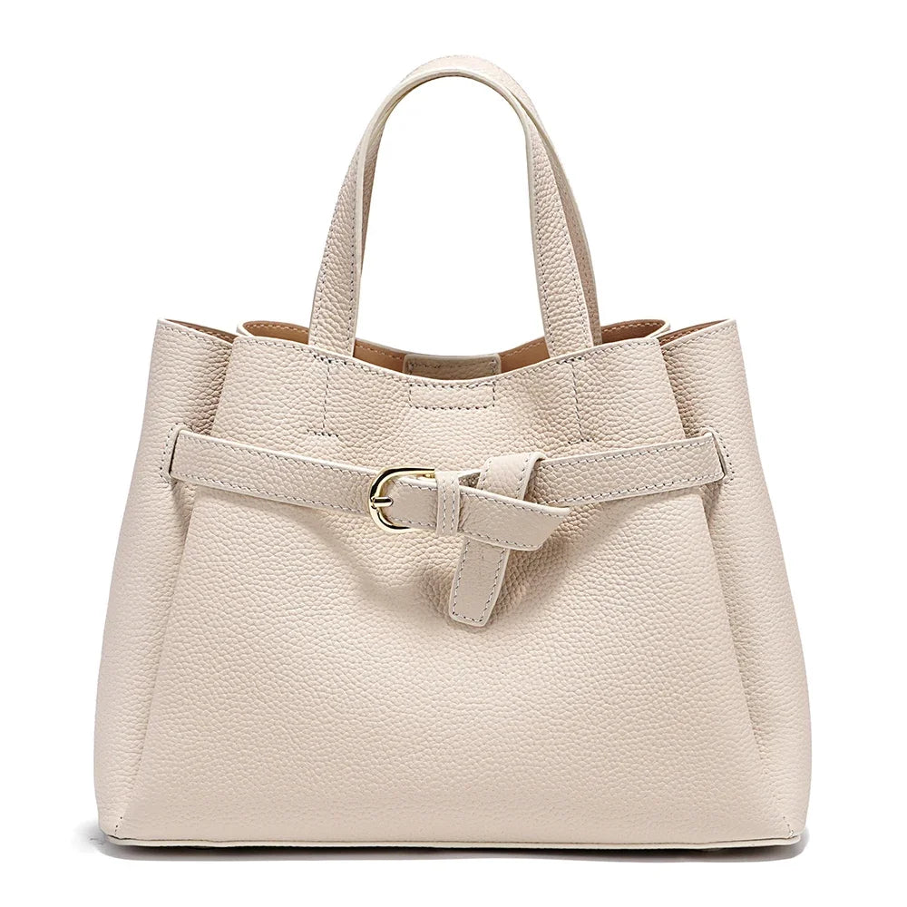 Sac Seau Femme Cuir Véritable Rivets Fermeture Zip – CLEVI Paris