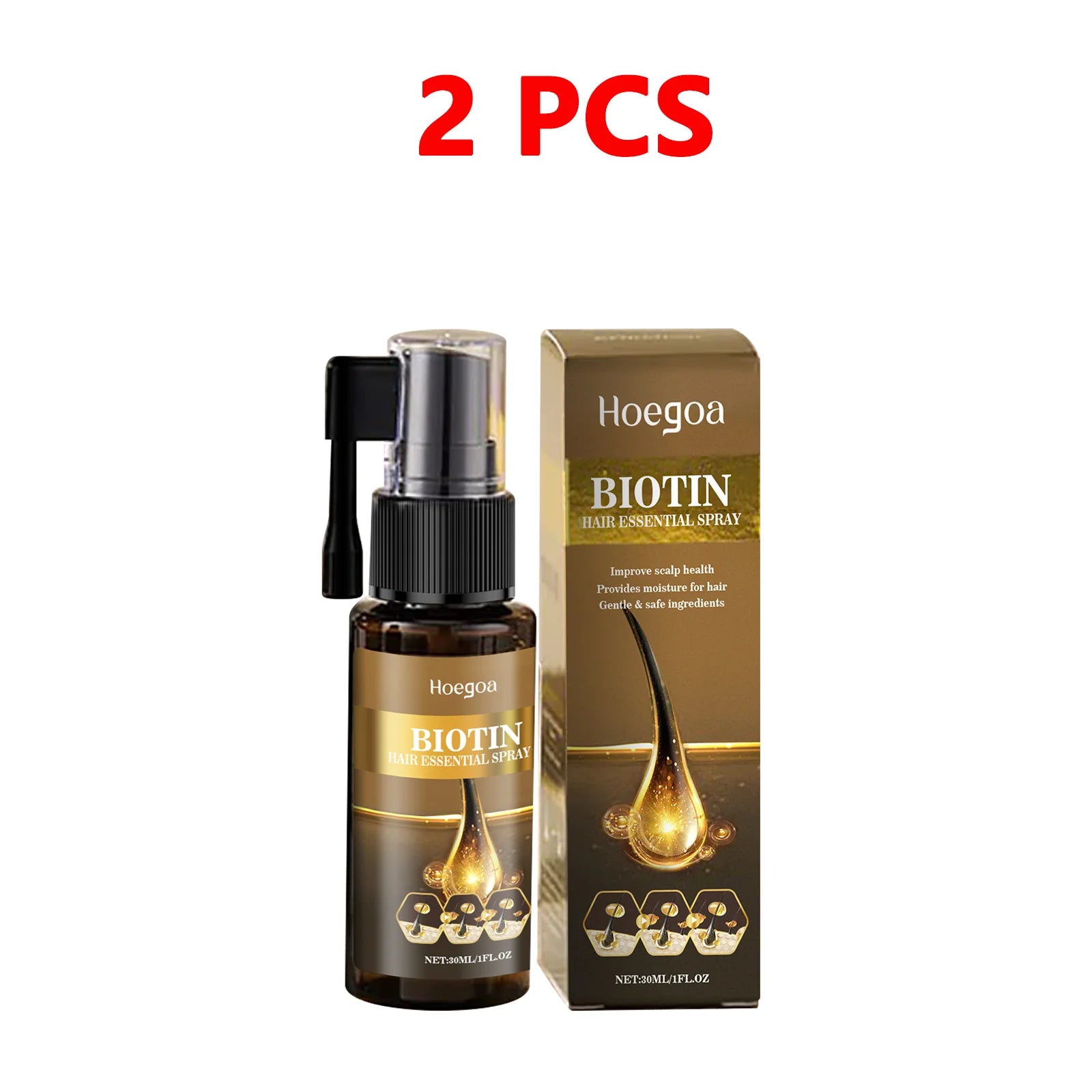 Sérum Capillaire Spray à la Biotine | Anti-Chute & Épaississant | Huile d’Argan & Gingembre | Certifié CPNP – CLEVI Paris