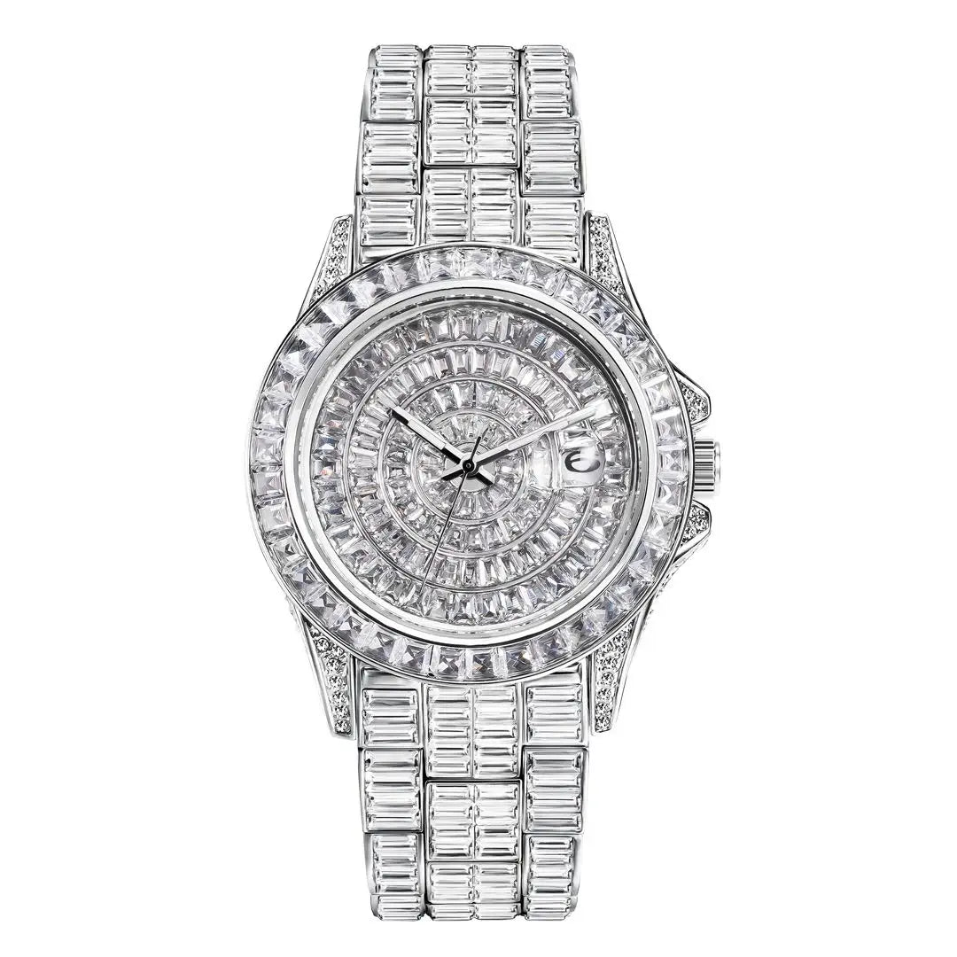 MISSFOX Montre Quartz Homme Iced Out Diamond Hip Hop Acier Saphir Plaqué Or 18K – CLEVI Paris