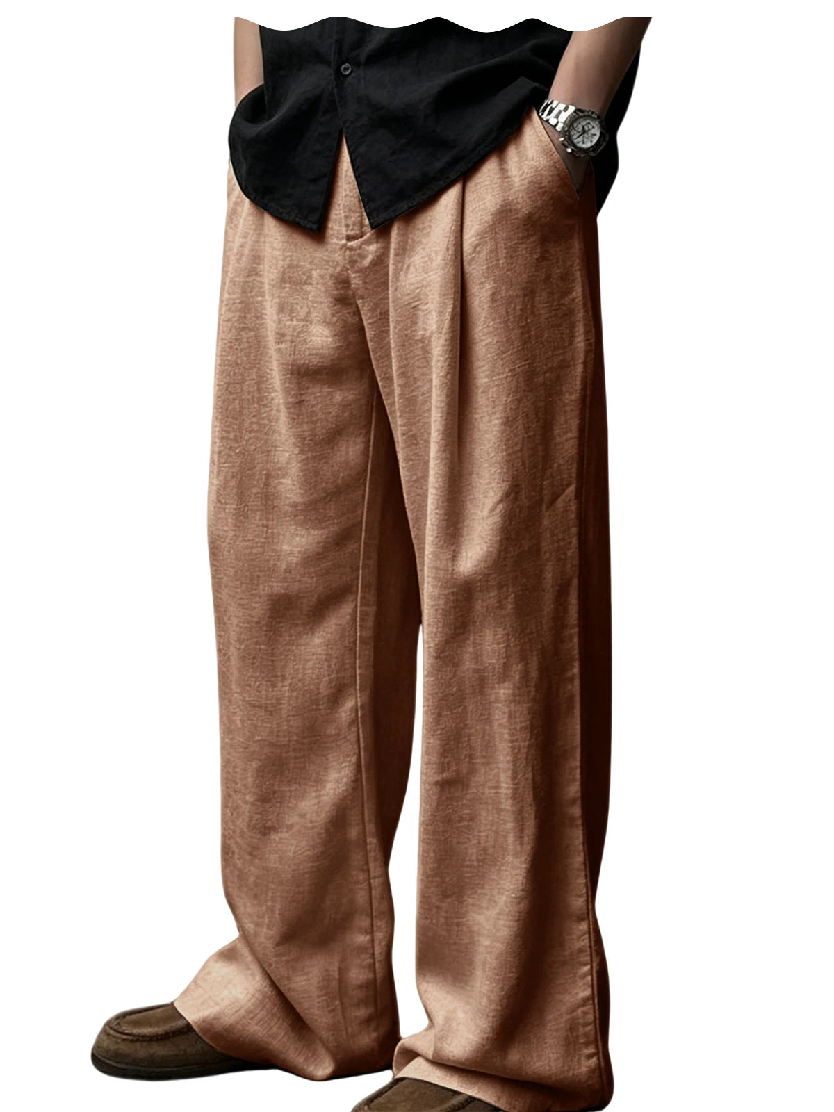 Pantalon homme plissé taille haute jambes larges – CLEVI Paris