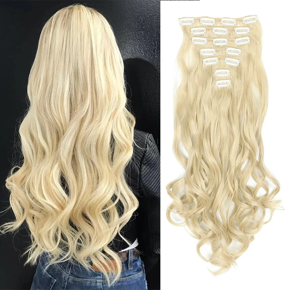 Extensions à clips synthétiques ondulées 22 pouces – CLEVI Paris