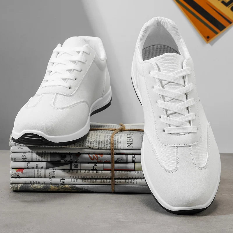Sneakers Casual Homme – Cuir Synthétique Respirantes Semelle Souple Rouge Blanc Noir Pointures 39–46 – CLEVI Paris