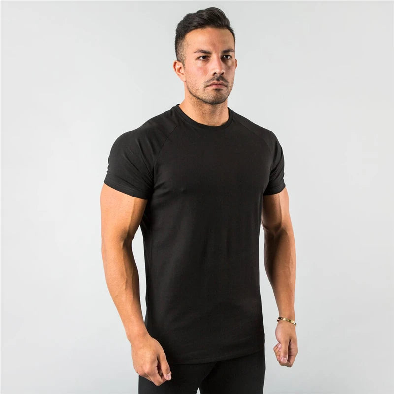 T-Shirt Homme Fitness Slim Fit Coton Élasthanne Col Rond 6 Coloris – CLEVI Paris