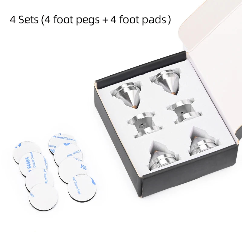 ERUMPENT Pieds Enceinte HiFi Aluminium Anti-Vibration Lot de 4 – CLEVI Paris