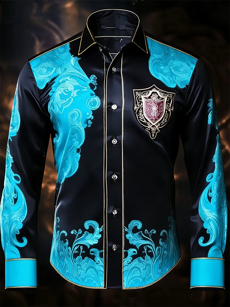Chemise Homme Paisley à Manches Longues – CLEVI Paris