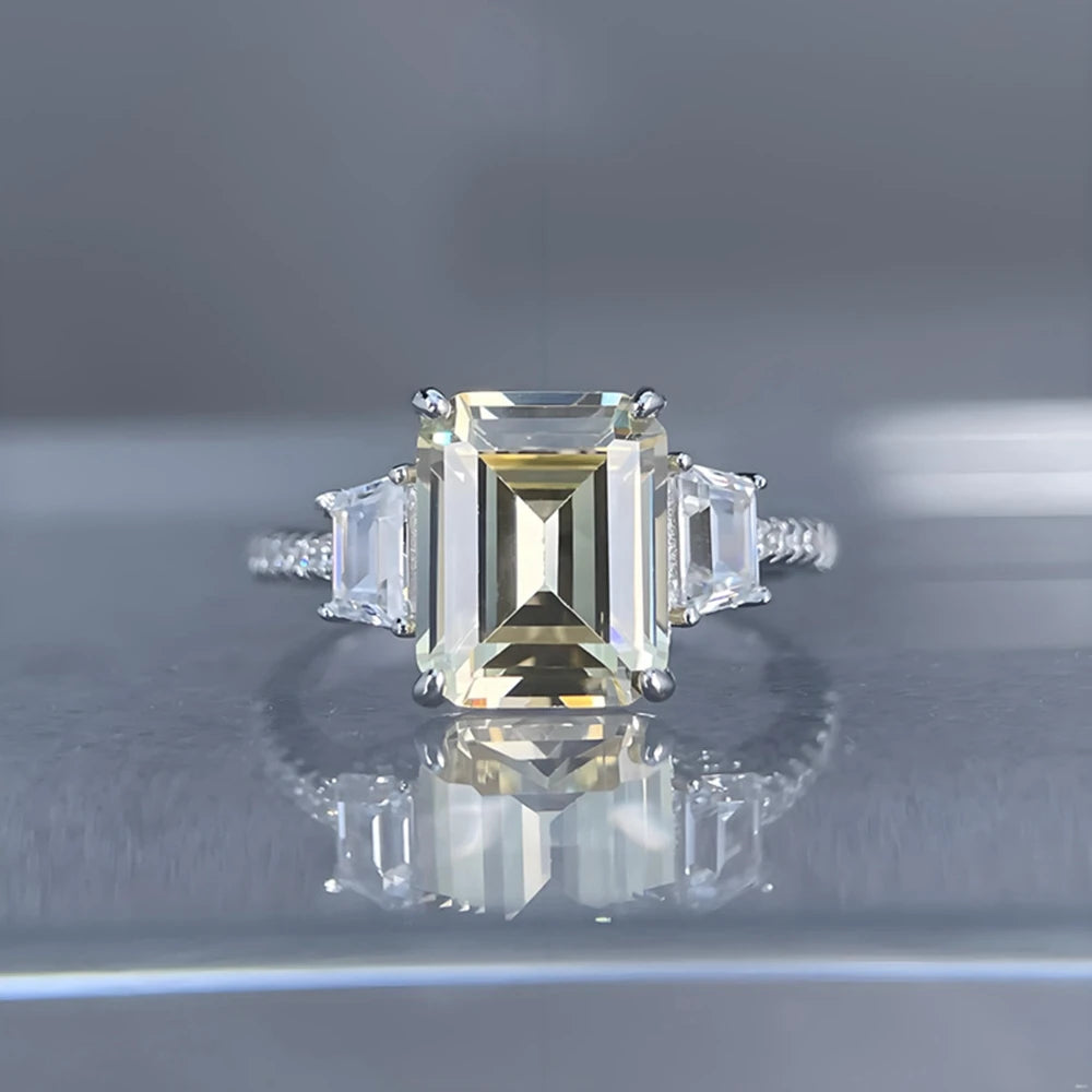 Bague Femme Aigue-Marine Taille Émeraude Argent 925 – CLEVI Paris