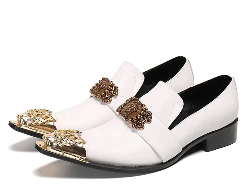 Loafers Luxe Homme Cuir Véritable Spikes Argentés & Dorés Slip-On – 14 Coloris, Tailles EU37-48 – CLEVI Paris