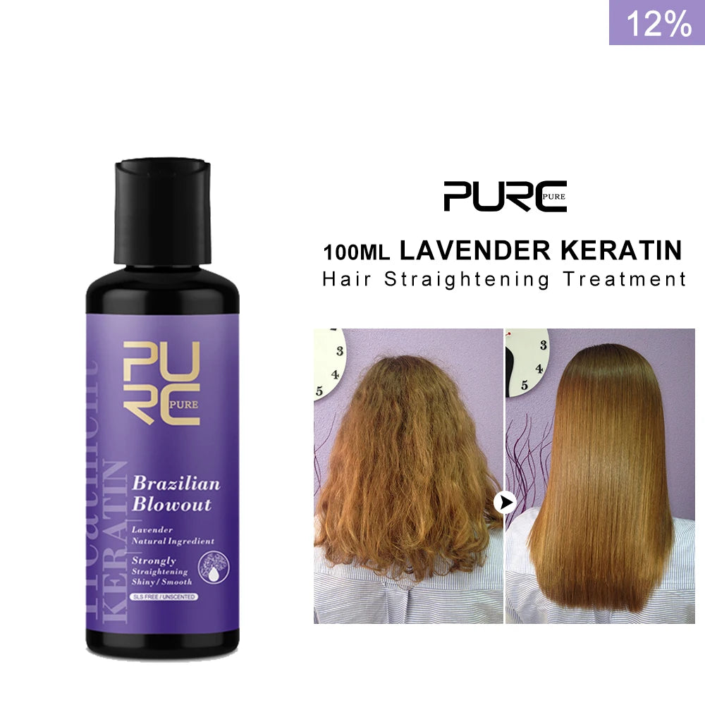 Traitement Kératine Brésilien PURC Lavande 12% | Lissage & Réparation | 100ml & 1000ml – CLEVI Paris