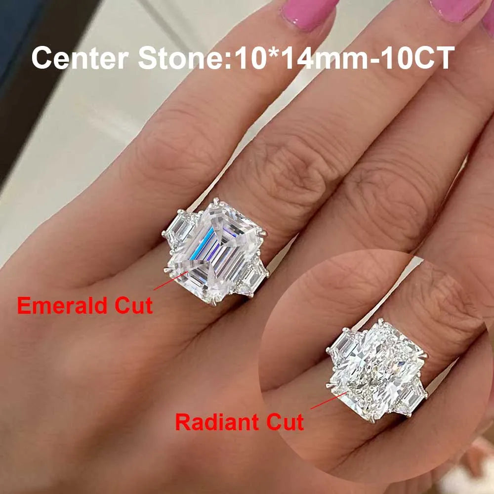 Bague Moissanite 10CT Argent 925 Plaqué Or 18K – CLEVI Paris