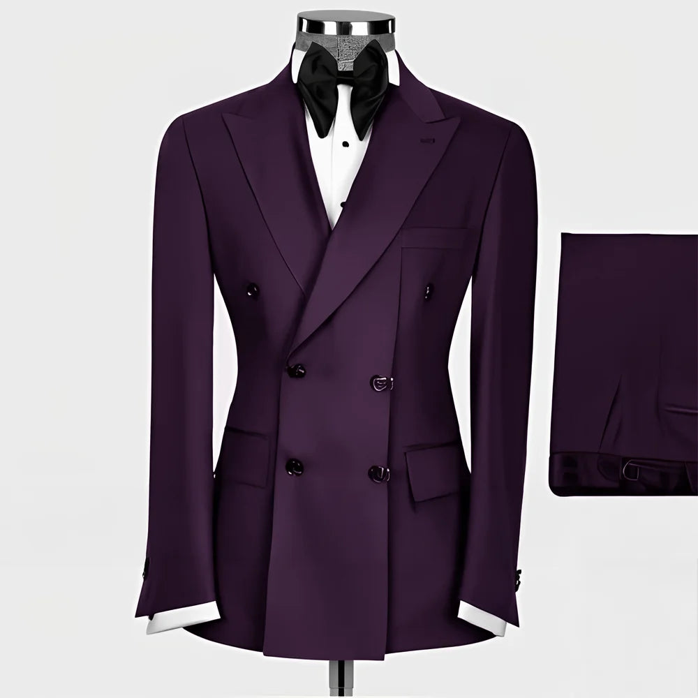 Costume Homme 2 Pièces Slim Fit – Blazer Revers Pointu, Smoking Mariage & Cérémonie