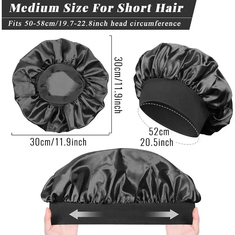 Bonnet de Nuit en Soie Satin Taille Universelle — CLEVI Paris