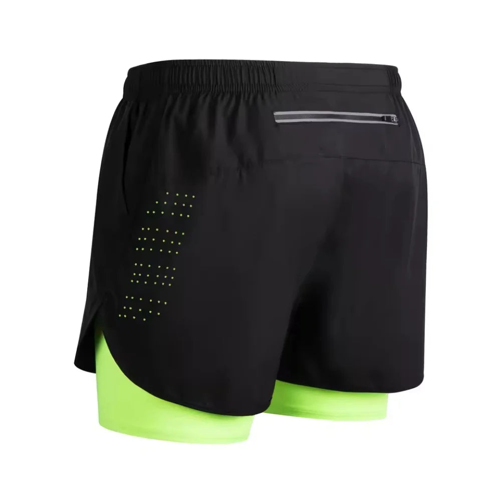 Short Homme 2-en-1 Double Couche Séchage Rapide Sport Running – CLEVI Paris
