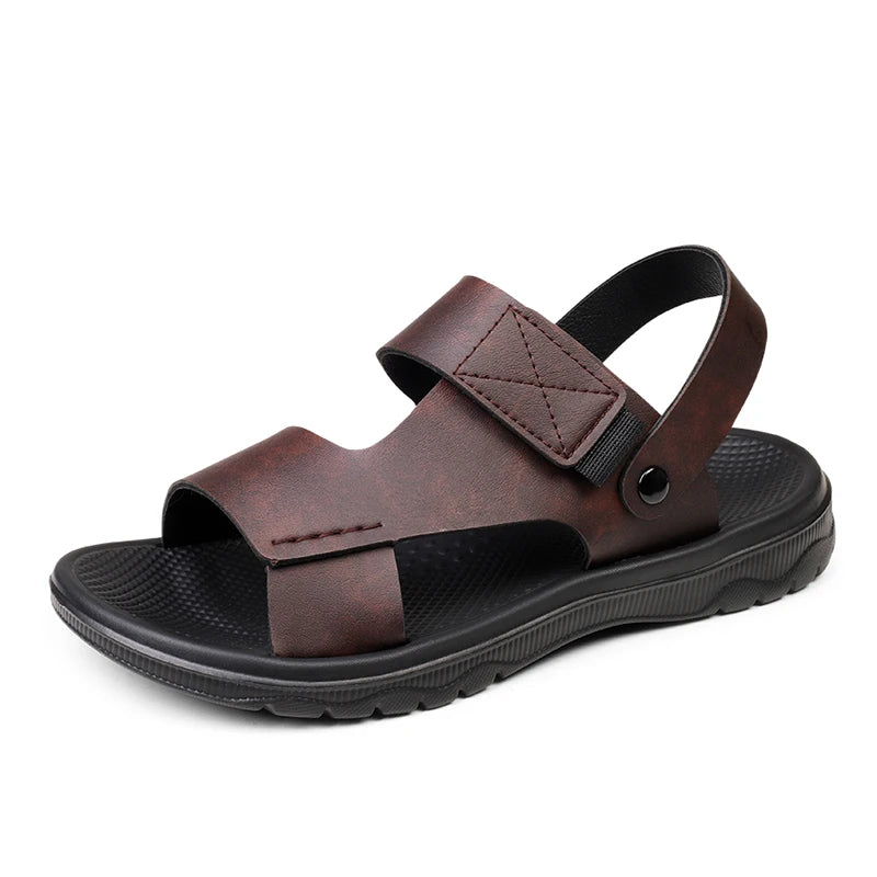Sandales Homme Cuir Respirantes Semelle Souple | Noir, Marron & Orange – CLEVI Paris