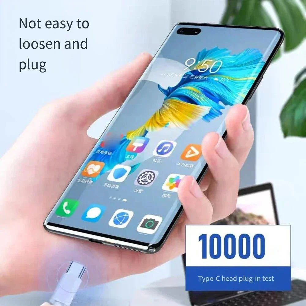 Câble USB-C vers USB-C 120W 10A Nylon Blanc 0,25m à 3m – CLEVI Paris