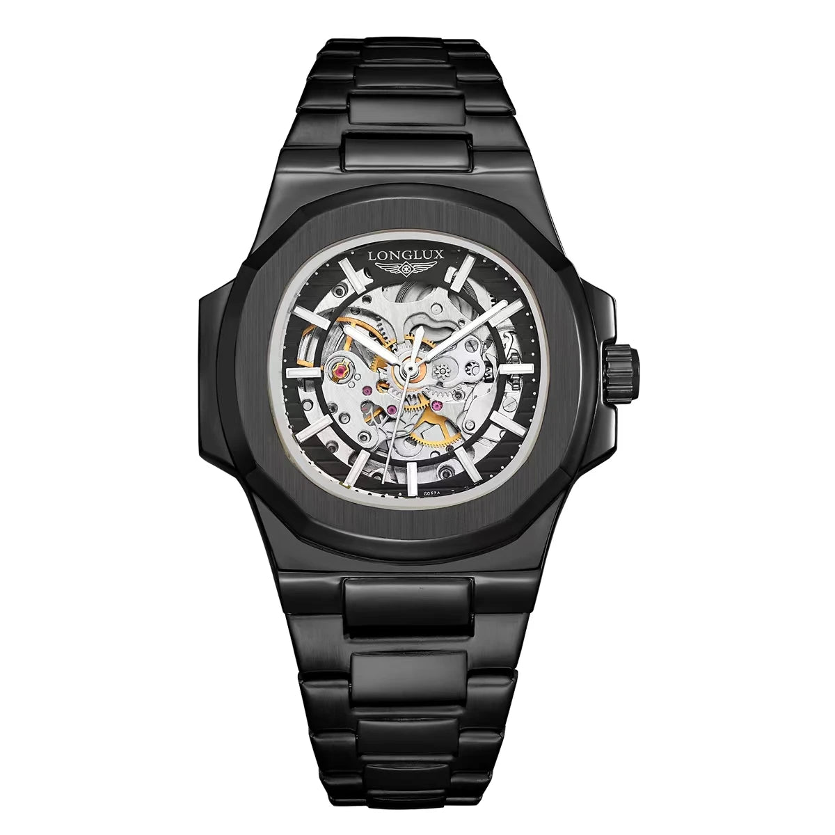 LONGLUX 8057G Montre Homme Automatique Squelette Bracelet Acier Inox Verre Hardlex 3 ATM Luxe 7 Coloris – CLEVI Paris