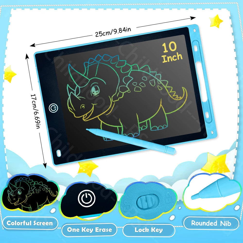Ardoise LCD RSP 6,5" à 12" – Tablette Dessin & Écriture Enfants, Effaçable, Certifiée CE – CLEVI Paris