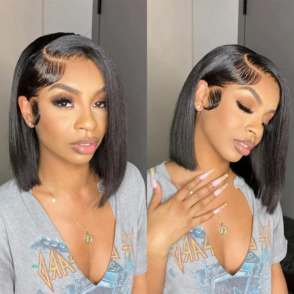 Perruque Bob Straight HD Lace 13x4 Cheveux Humains Femme – CLEVI Paris